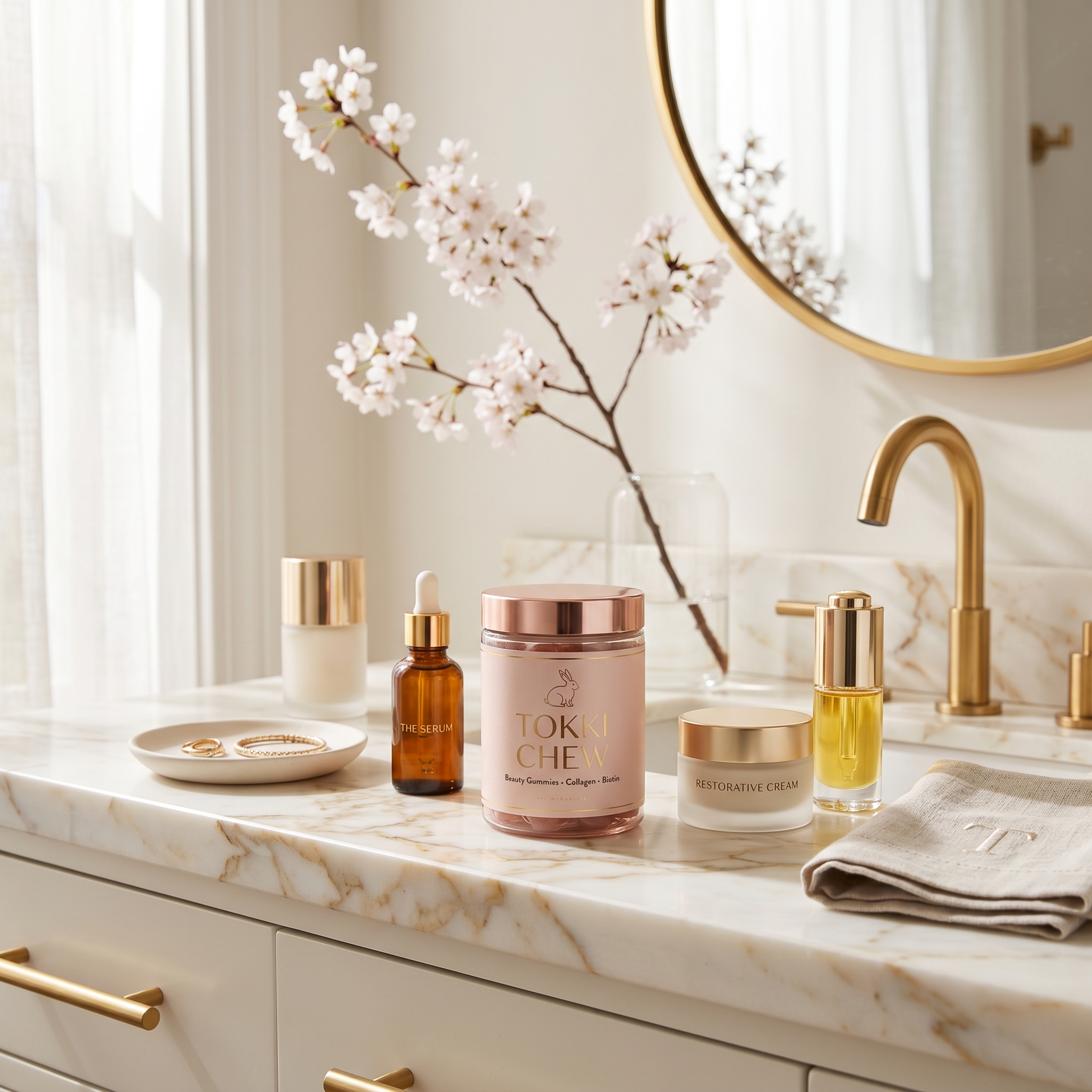 Bathroom vanity styling with Tokki Chew