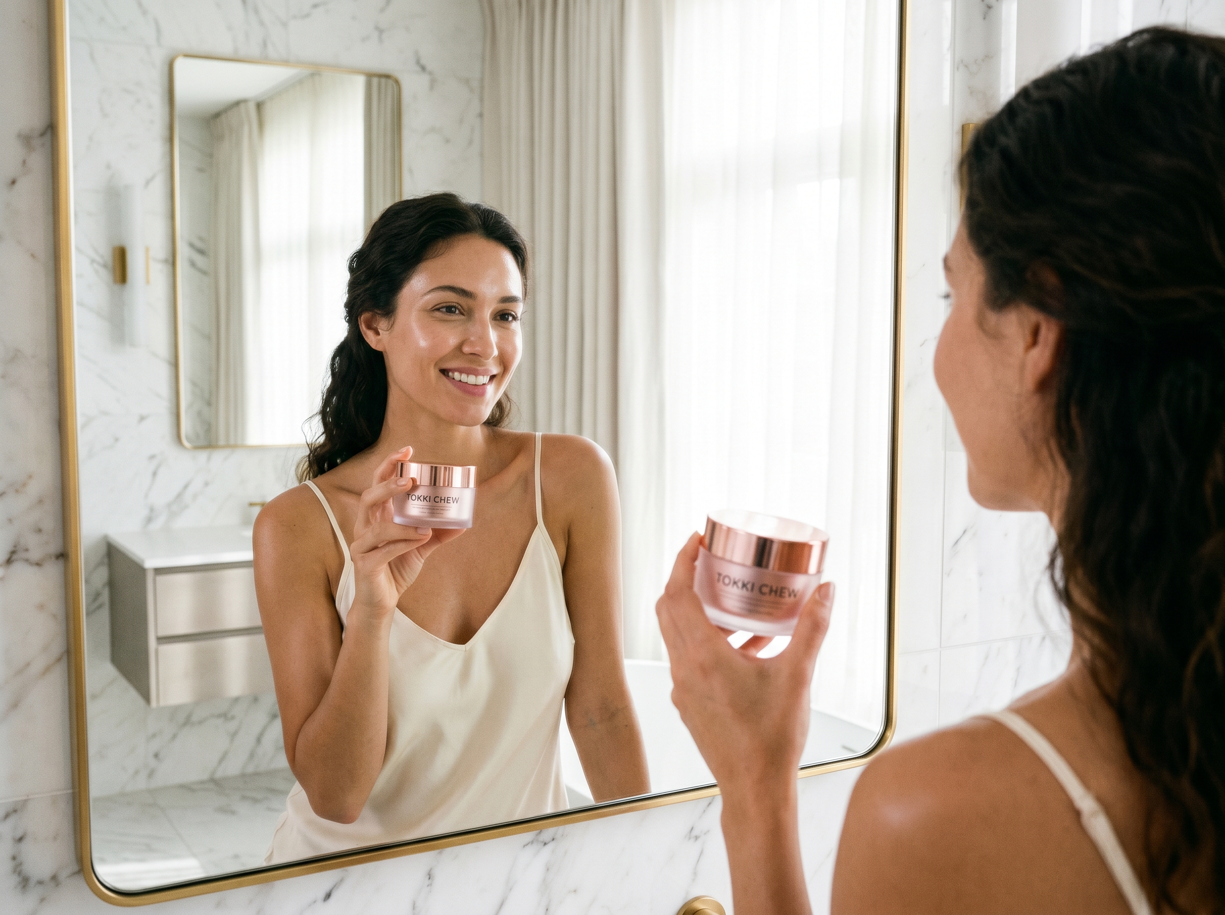 Bathroom mirror styling with Tokki Chew