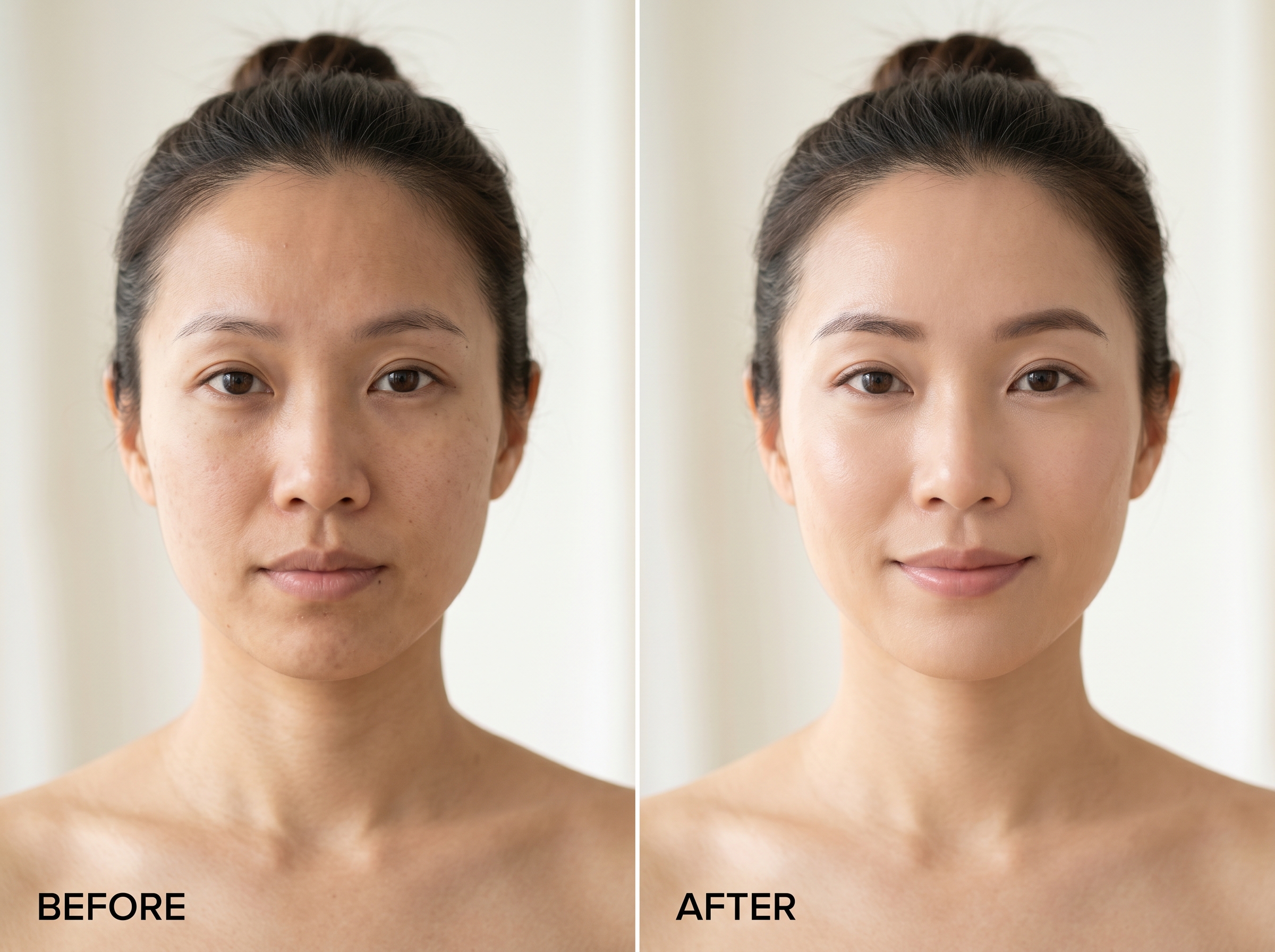 Before and after skin transformation